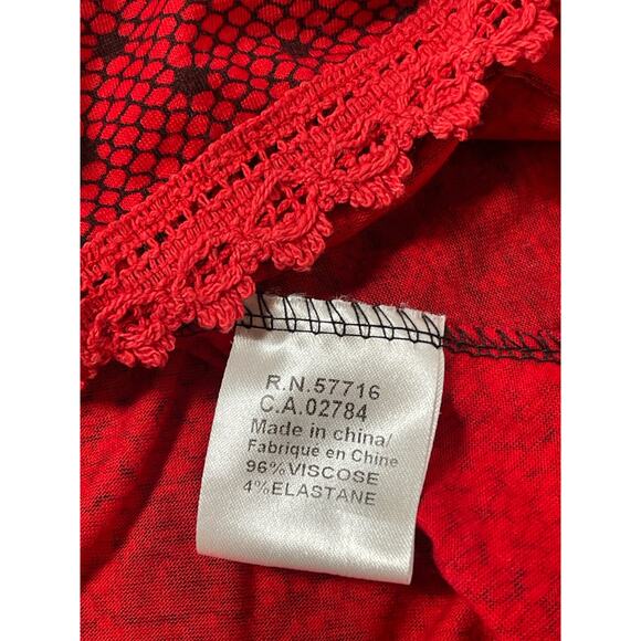 Papillon Women's Layer Lace Paisley Color Block Artzy Boho Hippie Short Dress M - Picture 6 of 9